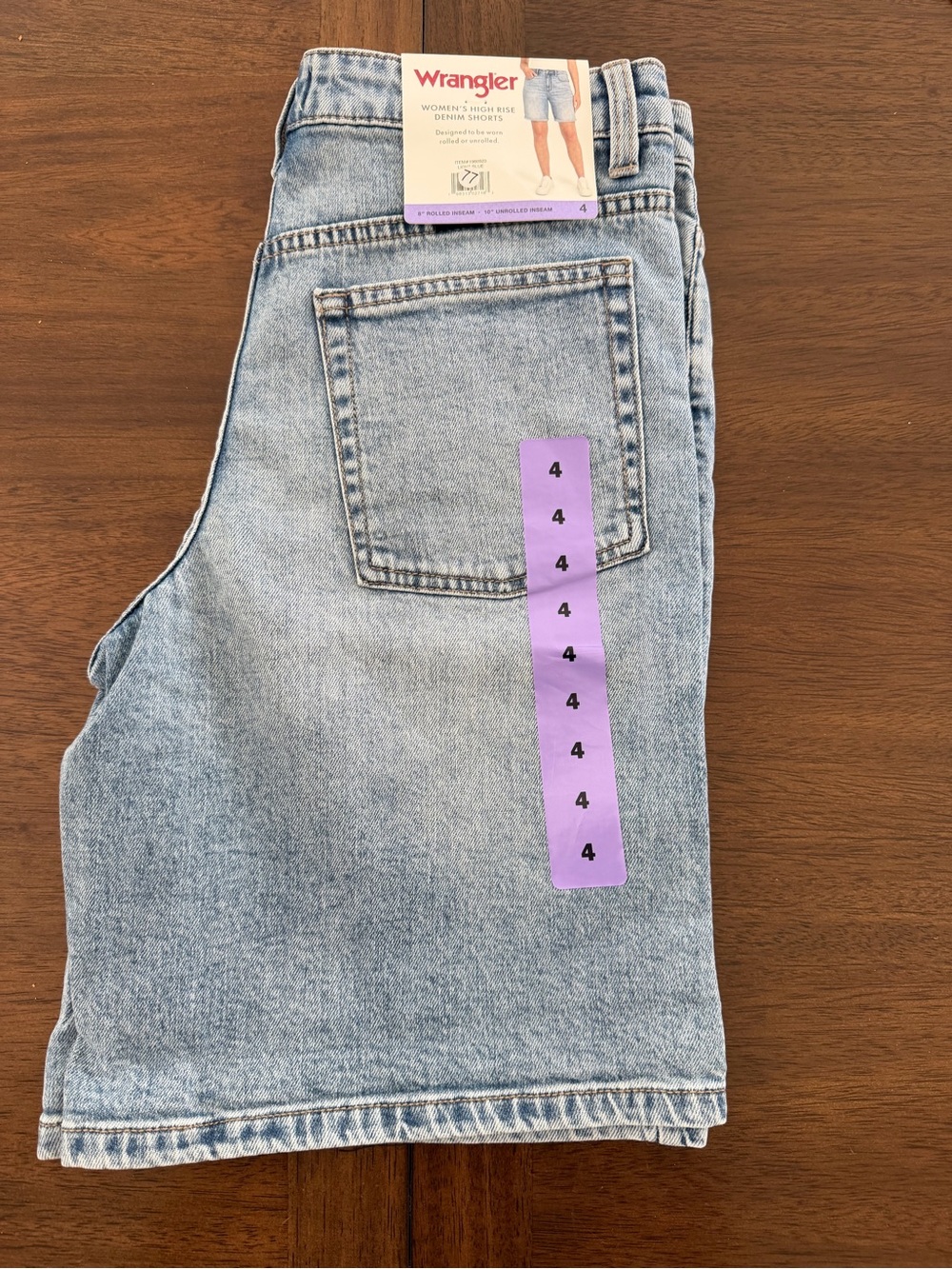 Wrangler Light Blue High Rise Denim Shorts